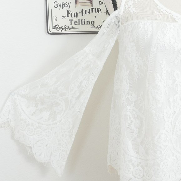 Abercrombie & Fitch White Lace Size XS BOHO Top - Picture 3 of 8